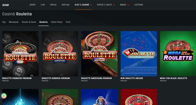 Interfaccia del client Snai poker